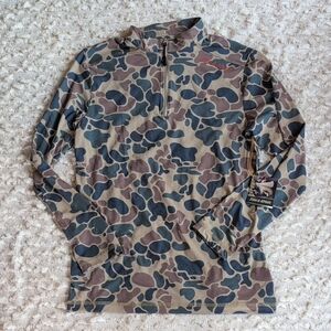 Field & Stream Camo Rollcast Quarter Zip Lightweight Shirt Long Sleeve Small NWT